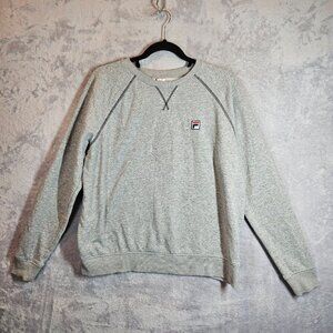 Vintage Fila Sweatshirt Mens Size XL Grey 90s Box Logo Crewneck Y2K Cozy VTG